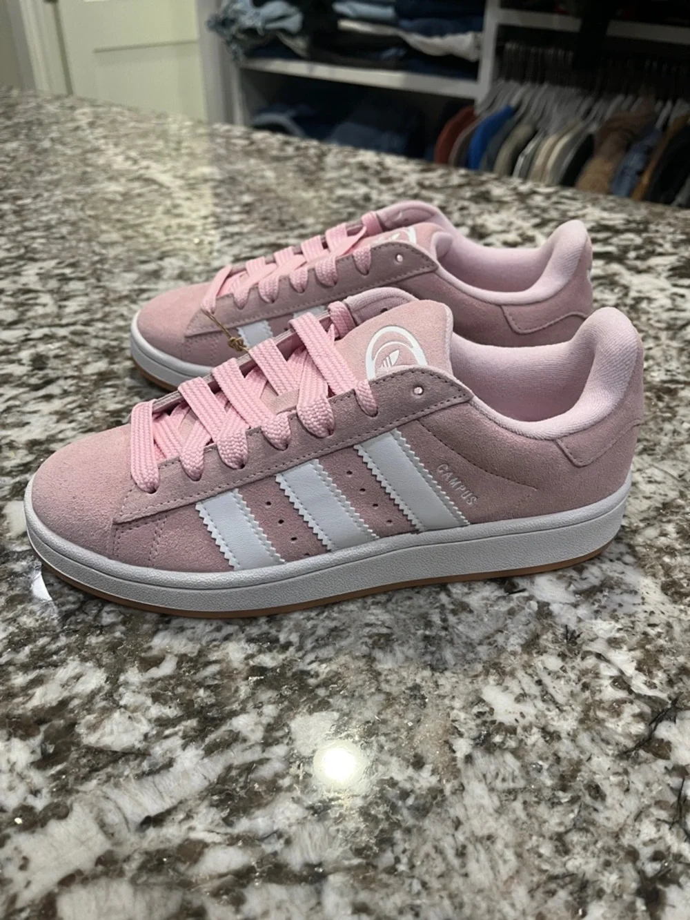 7Y / 8W adidas Campus 00s Pink White Stripes - Picture 4 of 9